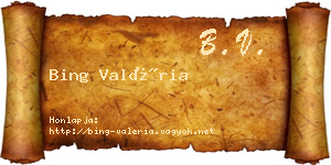 Bing Valéria névjegykártya